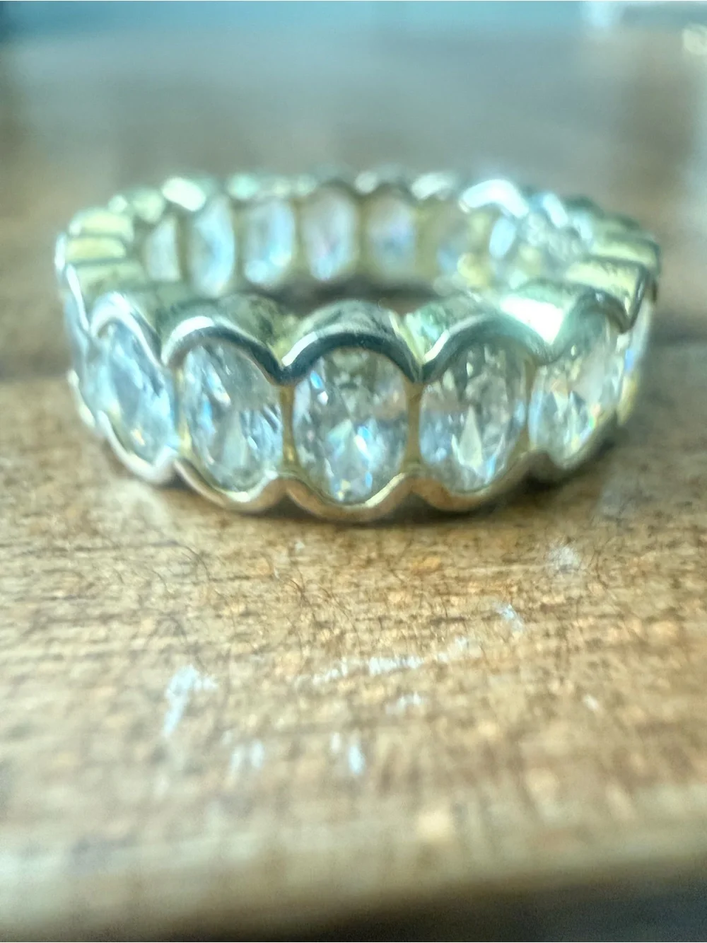 TJ Maxx Elegant Clear Crystal Eternity Band Gold Tone Size 5